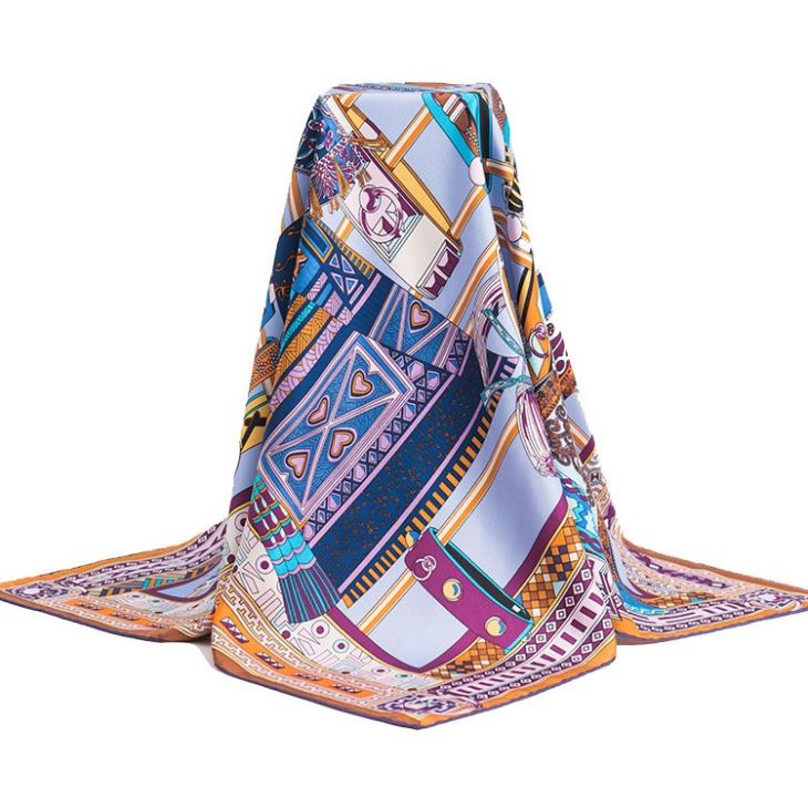 Twill Silk Patterned Scarf